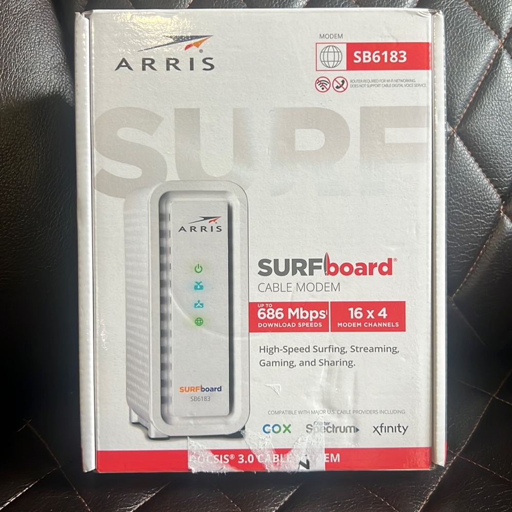 ARRIS® Surfboard® SB6183 Cable Modem, White - Picture 3 of 3
